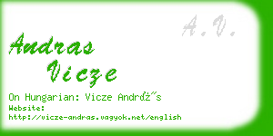 andras vicze business card